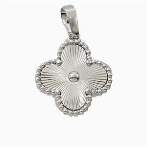 Copper Clover Pendant Platinum Plated, approx 15mm [FN56355]