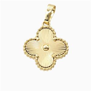 Copper Clover Pendant 18K Gold Plated, approx 15mm [FN56356]