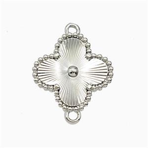 Copper Clover Connector Platinum Plated, approx 15mm [FN56357]