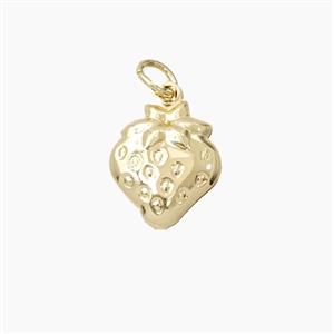 Copper Strawberry Pendant Gold Plated, approx 11-13mm [FN56387]