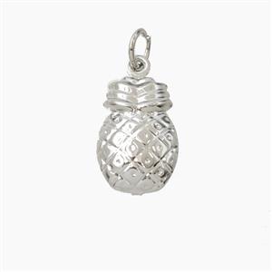 Copper Pineapple Pendant Platinum Plated, approx 10-16mm [FN56388]