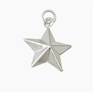 Copper Star Pendant Platinum Plated, approx 16mm [FN56390]
