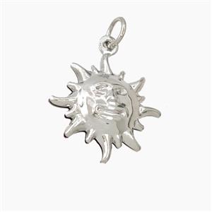 Copper Sun Pendant Platinum Plated, approx 17mm [FN56392]