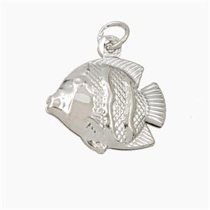 Copper Fish Pendant Platinum Plated, approx 15-17.5mm [FN56394]