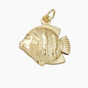 Copper Fish Pendant Gold Plated, approx 15-17.5mm [FN56395]