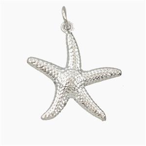 Copper Starfish Pendant Platinum Plated, approx 20mm [FN56396]