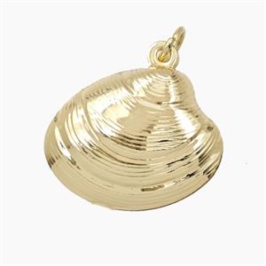 Copper Scallop Shell Pendant Gold Plated, approx 15-19mm [FN56399]