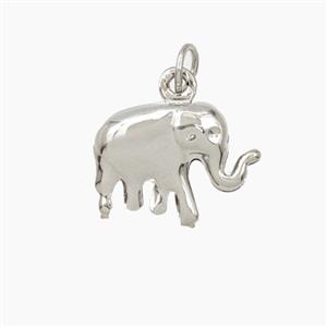 Copper Elephant Pendant Platinum Plated, approx 11-15mm [FN56400]