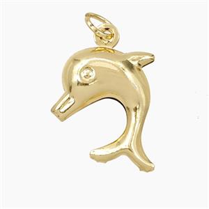 Copper Dolphin Pendant Gold Plated, approx 15-18mm [FN56403]