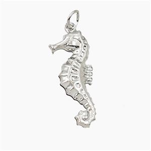 Copper Seahorse Pendant Platinum Plated, approx 10-25mm [FN56404]