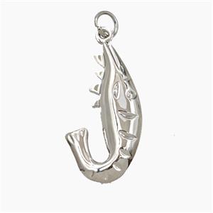 Copper Crayfish Pendant Shrimp Platinum Plated, approx 14-25mm [FN56406]
