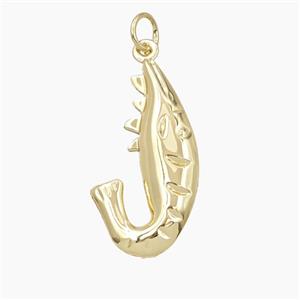 Copper Crayfish Pendant Shrimp Gold Plated, approx 14-25mm [FN56407]