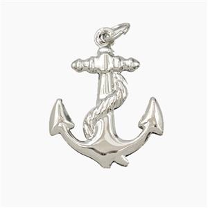 Copper Anchor Pendant Platinum Plated, approx 20-21mm [FN56408]
