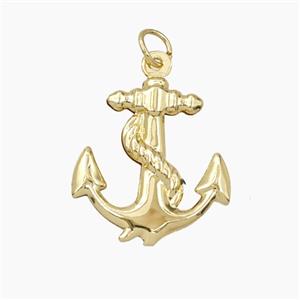 Copper Anchor Pendant Gold Plated, approx 20-21mm [FN56409]