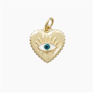 Copper Heart Eye Pendant Enamel Gold Plated, approx 13mm [FN56413]