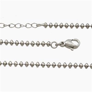Copper Necklace Chain Platinum Plated, approx 2.8mm, 44-49cm length [FN56439]