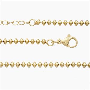 Copper Necklace Chain Gold Plated, approx 2.8mm, 44-49cm length [FN56440]