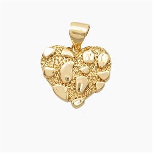 Bohemia Style Copper Heart Pendant Gold Plated, approx 15mm [FN56441]