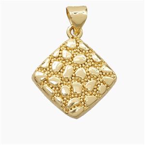 Bohemia Style Copper Square Pendant Gold Plated, approx 18mm [FN56442]