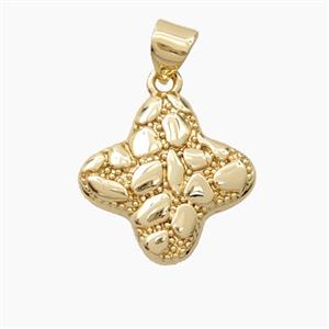 Bohemia Style Copper Clover Pendant Gold Plated, approx 17mm [FN56443]