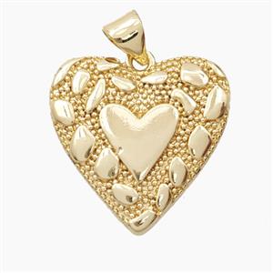 Bohemia Style Copper Heart Pendant Gold Plated, approx 20mm [FN56445]