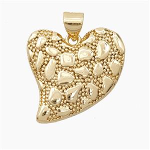 Bohemia Style Copper Heart Pendant Gold Plated, approx 20mm [FN56447]