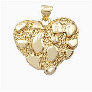 Bohemia Style Copper Heart Pendant Gold Plated, approx 25mm [FN56448]