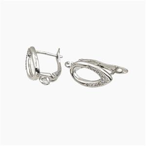 Copper Eye Latchback Earrings Platinum Plated, approx 8.5-15mm, 12mm wide [FN56488]