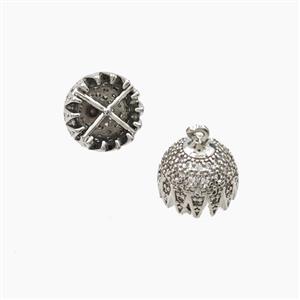 Copper Jellyfish Tassel Bail Pave Zirconia Platinum Plated, approx 11mm [FN56490]