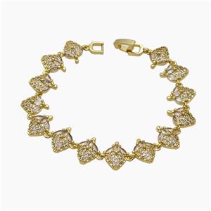 Copper Strawberry Bracelet Pave Zirconia Gold Plated, approx 12mm, 19cm length [FR11721]