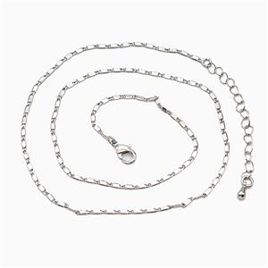 Copper Necklace Chain Platinum Plated, approx 1.5mm, 40-45cm length [FR11806]