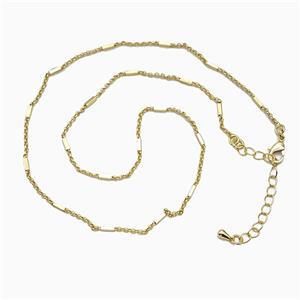 Copper Necklace Chain Gold Plated, approx 1.5mm, 40-45cm length [FR11811]