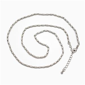 Copper Necklace Chain Platinum Plated, approx 2mm, 54-60cm length [FR11814]