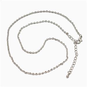 Copper Necklace Chain Platinum Plated, approx 2.5mm, 39-44cm length [FR11816]