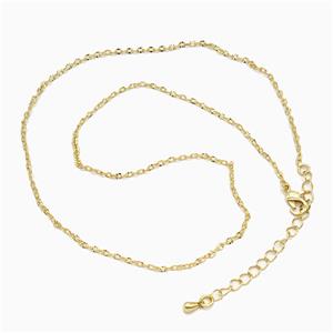 Copper Necklace Chain Gold Plated, approx 2.5mm, 39-44cm length [FR11817]