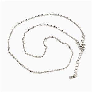 Copper Necklace Chain Platinum Plated, approx 1.6mm, 39-44cm length [FR11818]