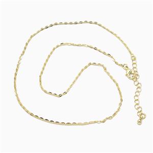 Copper Necklace Chain Gold Plated, approx 1.6mm, 39-44cm length [FR11819]