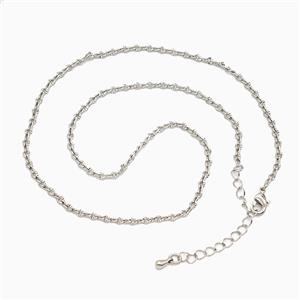 Copper Necklace Chain Platinum Plated, approx 2mm, 38-43cm length [FR11822]