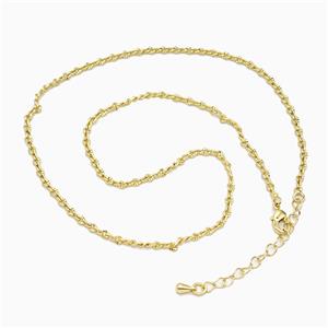 Copper Necklace Chain Gold Plated, approx 2mm, 38-43cm length [FR11823]