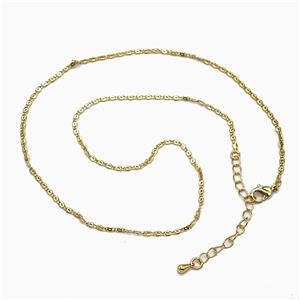 Copper Necklace Chain Gold Plated, approx 1.8mm, 40-45cm length [FR11833]