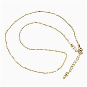 Copper Necklace Chain Gold Plated, approx 1mm, 40-45cm length [FR11835]