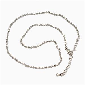 Copper Necklace Chain Platinum Plated, approx 2mm, 40-45cm length [FR11836]