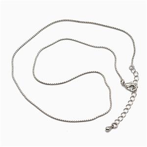 Copper Necklace Chain Platinum Plated, approx 1mm, 40-45cm length [FR11838]