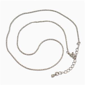 Copper Necklace Chain Platinum Plated, approx 1.2mm, 40-45cm length [FR11840]