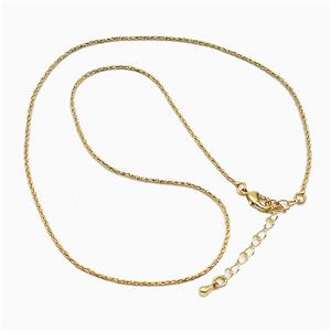 Copper Necklace Chain Gold Plated, approx 1.2mm, 40-45cm length [FR11841]