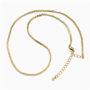 Copper Necklace Chain Gold Plated, approx 2mm, 40-45cm length [FR11849]