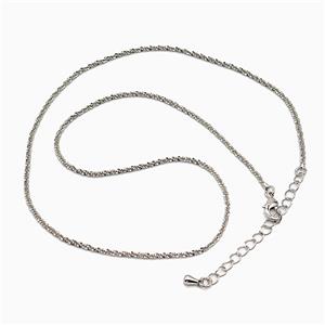 Copper Necklace Chain Platinum Plated, approx 1.6mm, 40-45cm length [FR11850]