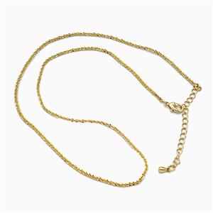 Copper Necklace Chain Gold Plated, approx 1.6mm, 40-45cm length [FR11851]