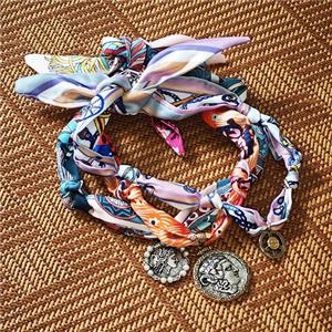 Polyester Fabric Necklace With Human Mixed, approx 20-38mm, 68cm length [FR11872]