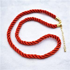 Red Nylon Wire Necklace, approx 5mm, 40-45cm length [FR11897]